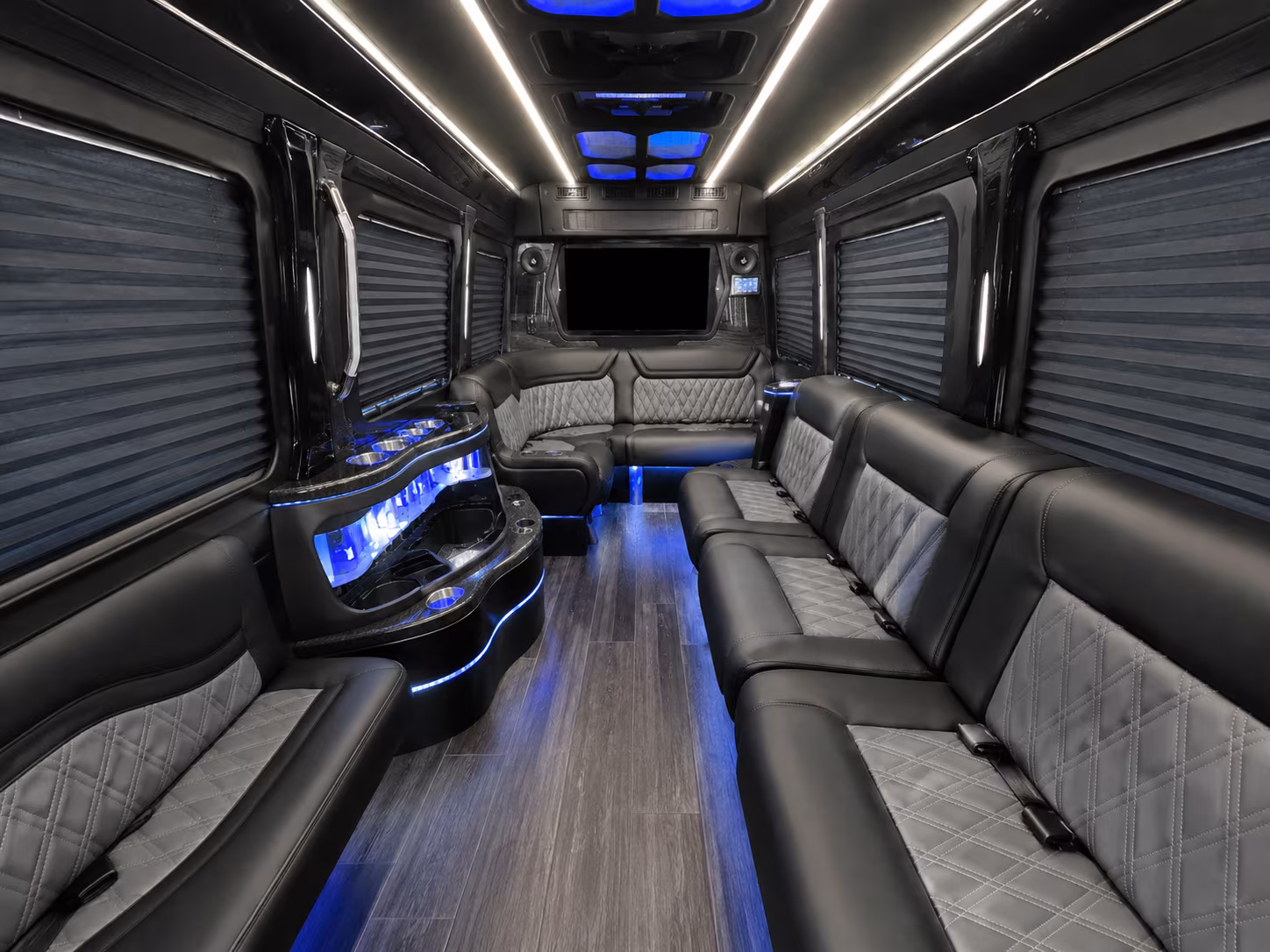 colorado springs 50 passenger party bus inside