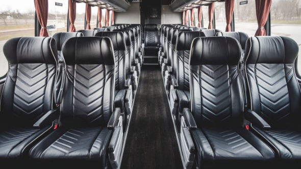 56 passenger charter bus inside castle rock