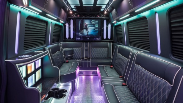 party bus rental interior lakewood